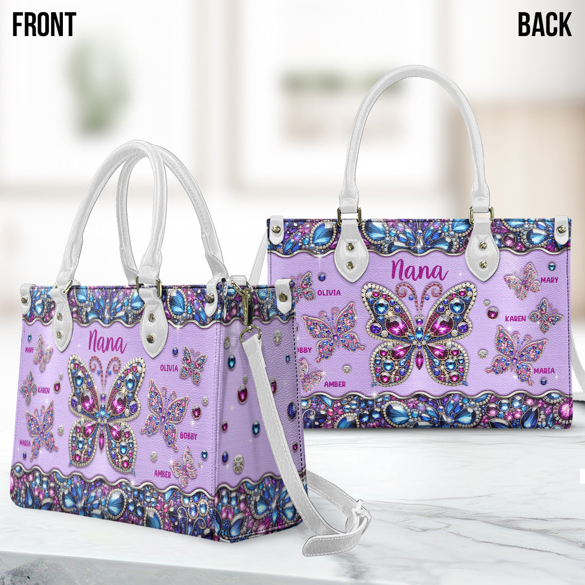 Oma Nana Mama - Personalisierte Oma-Lederhandtasche