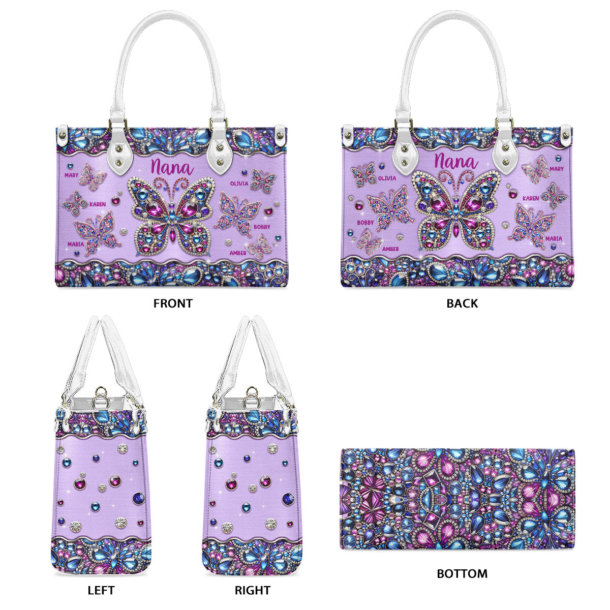 Oma Nana Mama - Personalisierte Oma-Lederhandtasche