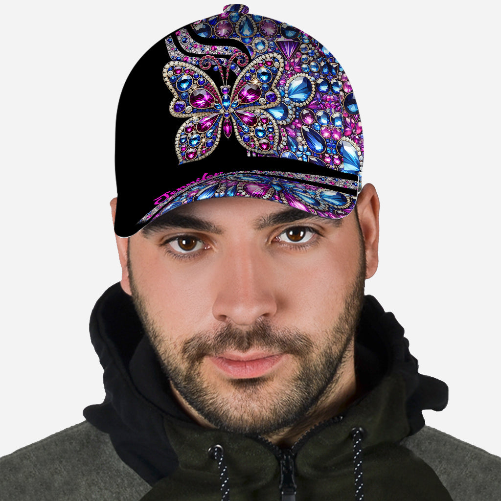 Glitzernder Schmetterling – Personalisierte Schmetterlings-Klassikkappe