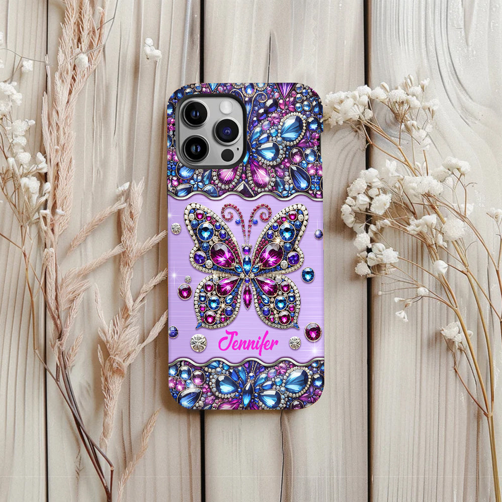 Sparkle Butterfly - Personalized Butterfly Full Print Phone Case