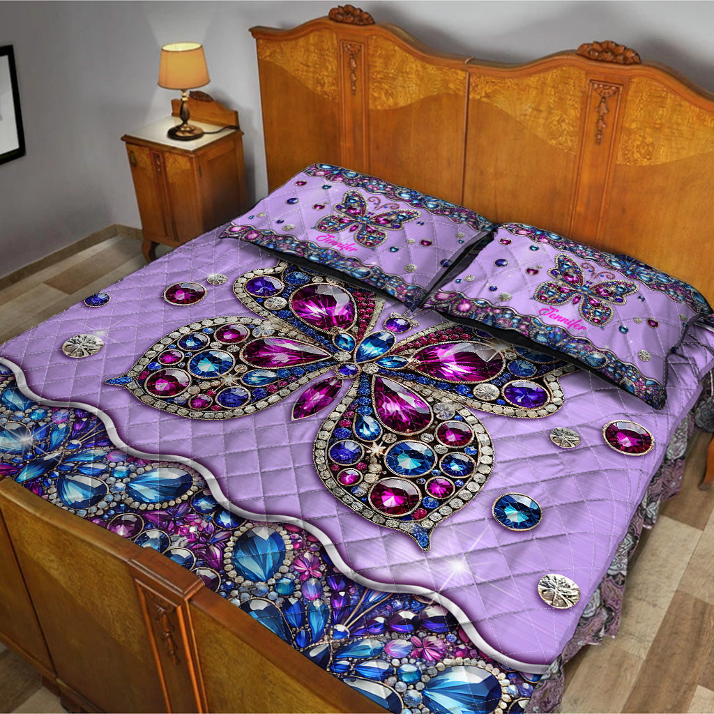Sparkle Butterfly - Personalized Butterfly Quilt Set