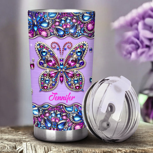 Sparkle Butterfly - Personalized Butterfly Tumbler