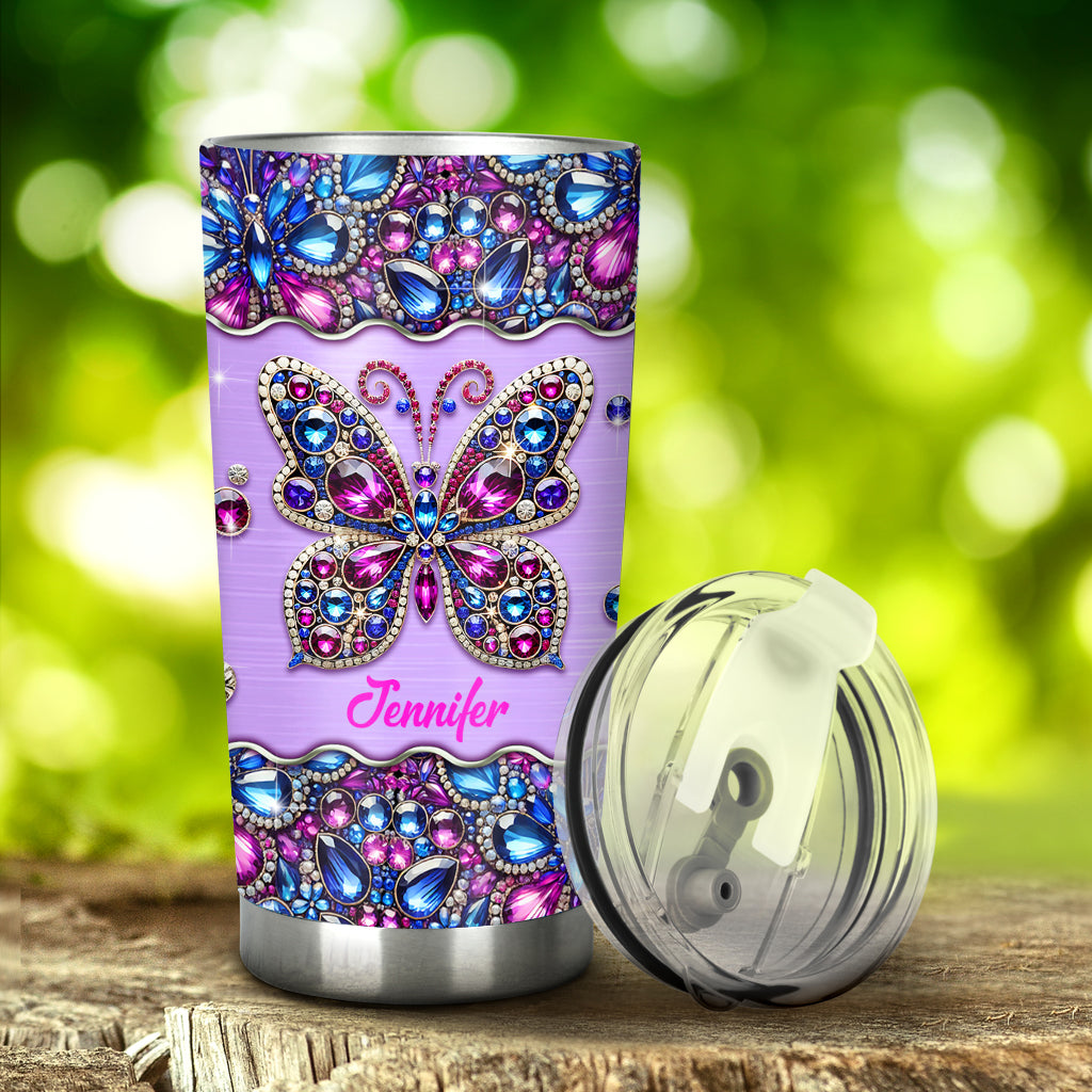 Sparkle Butterfly - Personalized Butterfly Tumbler