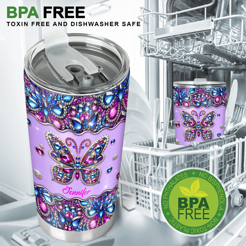 Sparkle Butterfly - Personalized Butterfly Tumbler