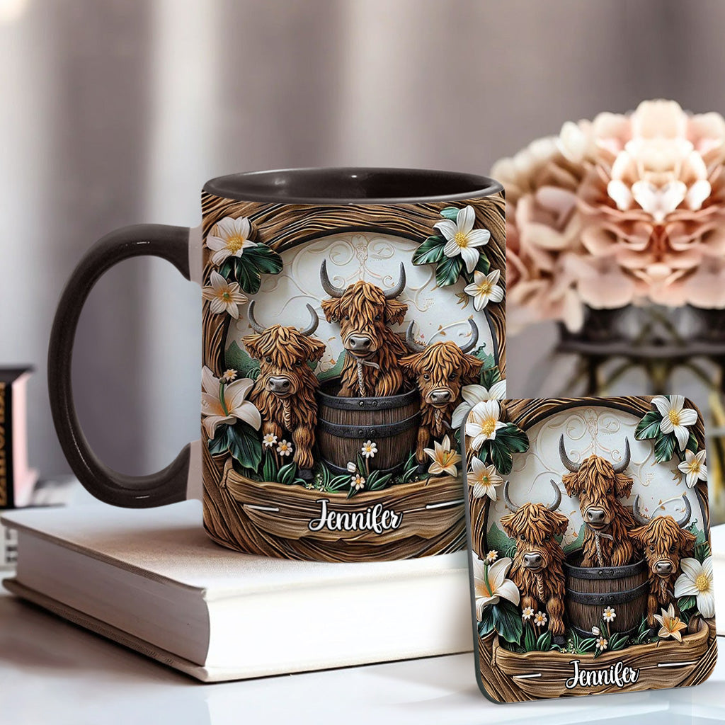 Liebe Hochlandrinder - Personalisierte Tasse