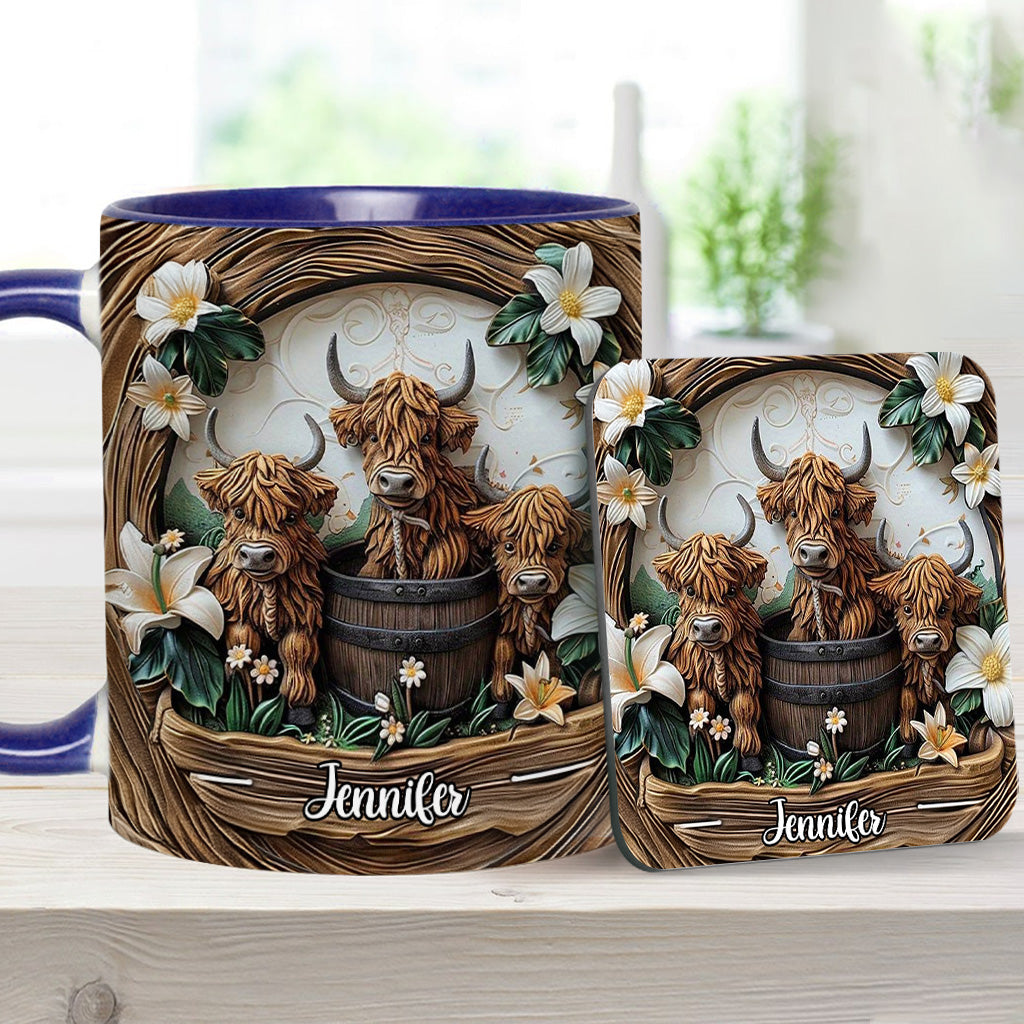 Liebe Hochlandrinder - Personalisierte Tasse