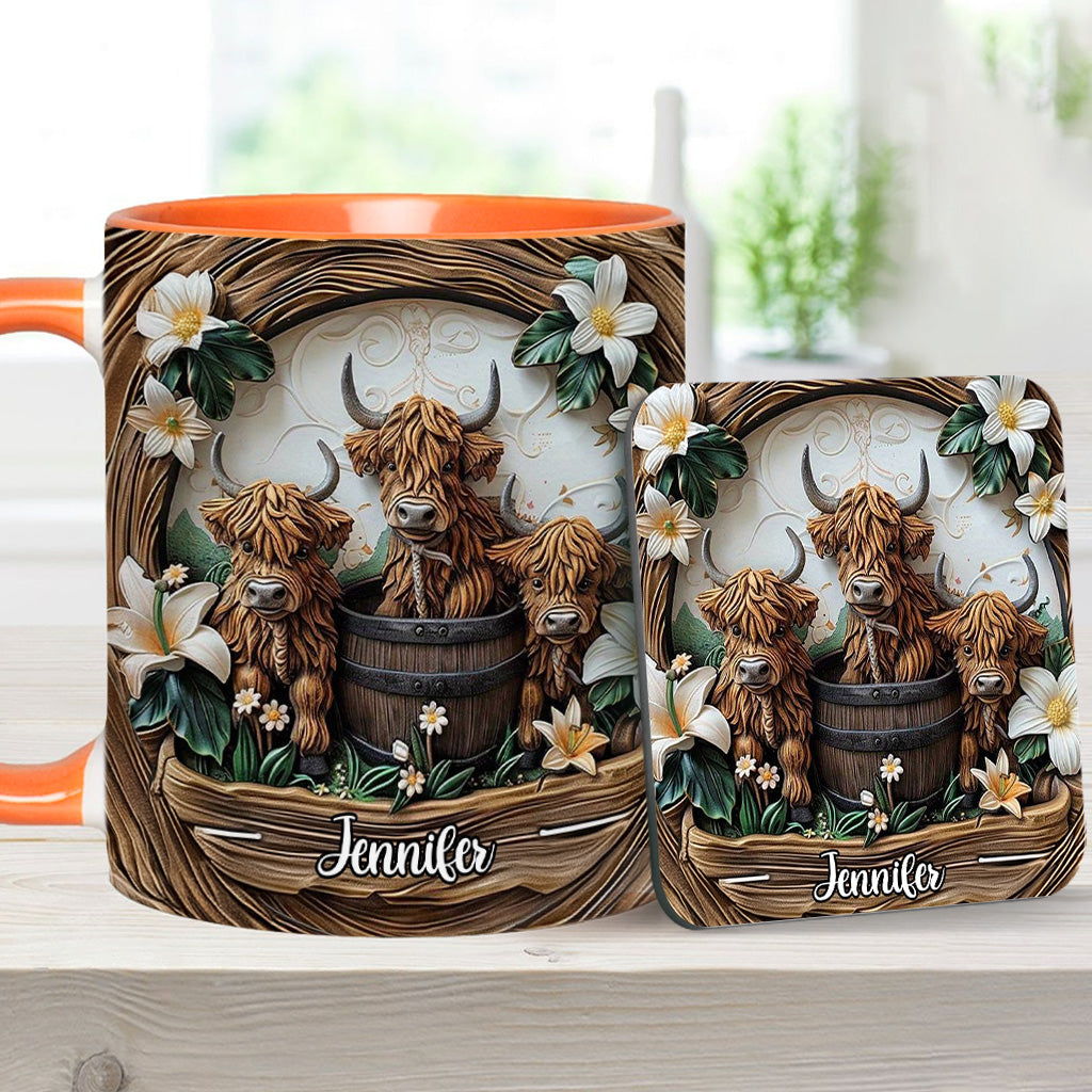 Liebe Hochlandrinder - Personalisierte Tasse
