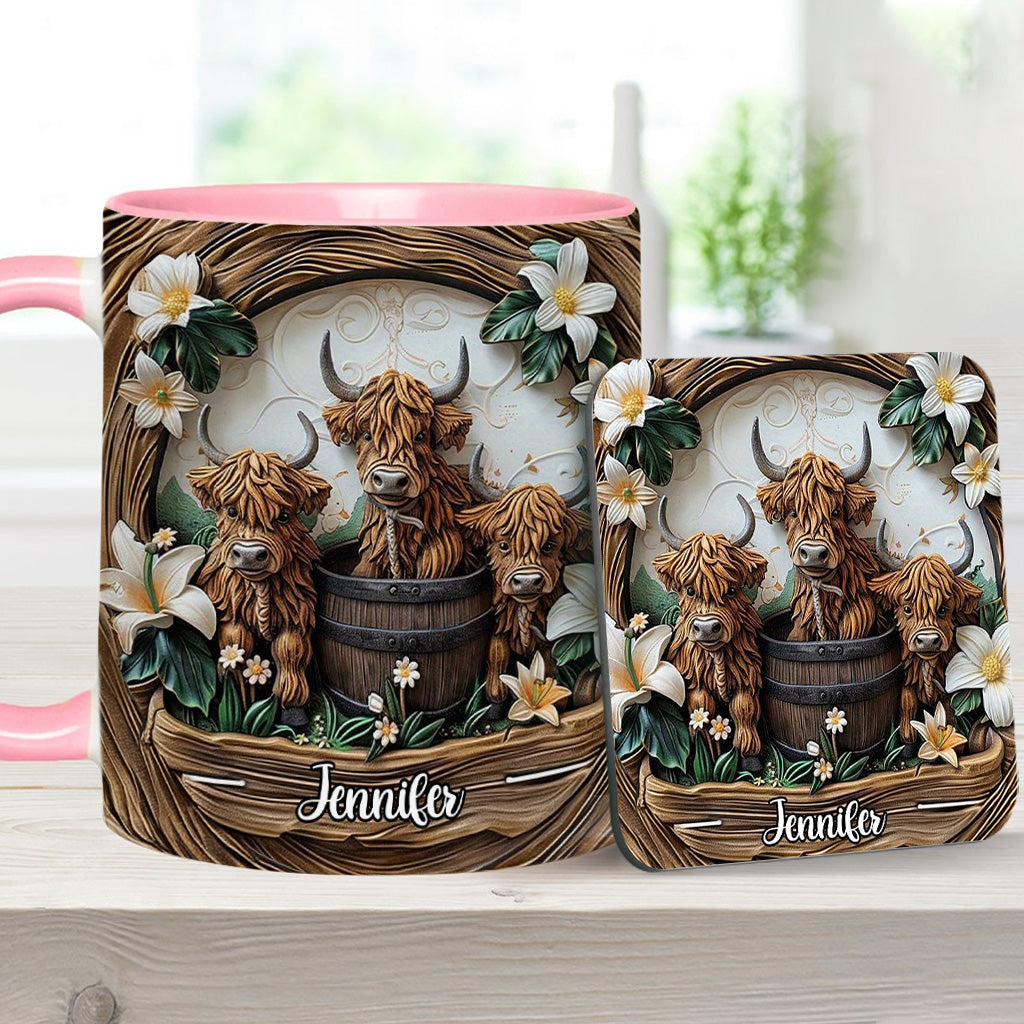 Liebe Hochlandrinder - Personalisierte Tasse
