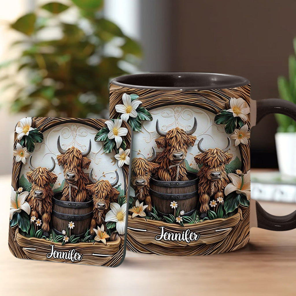 Liebe Hochlandrinder - Personalisierte Tasse