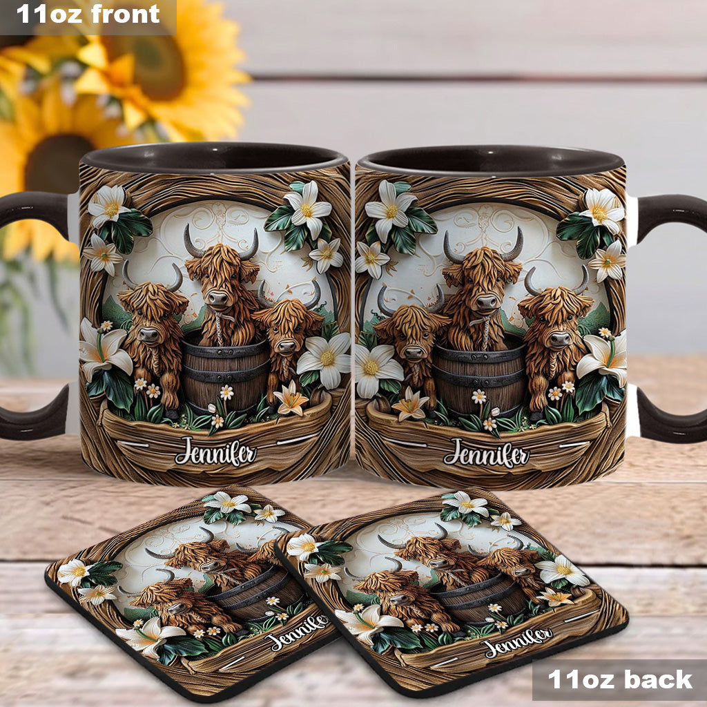 Liebe Hochlandrinder - Personalisierte Tasse