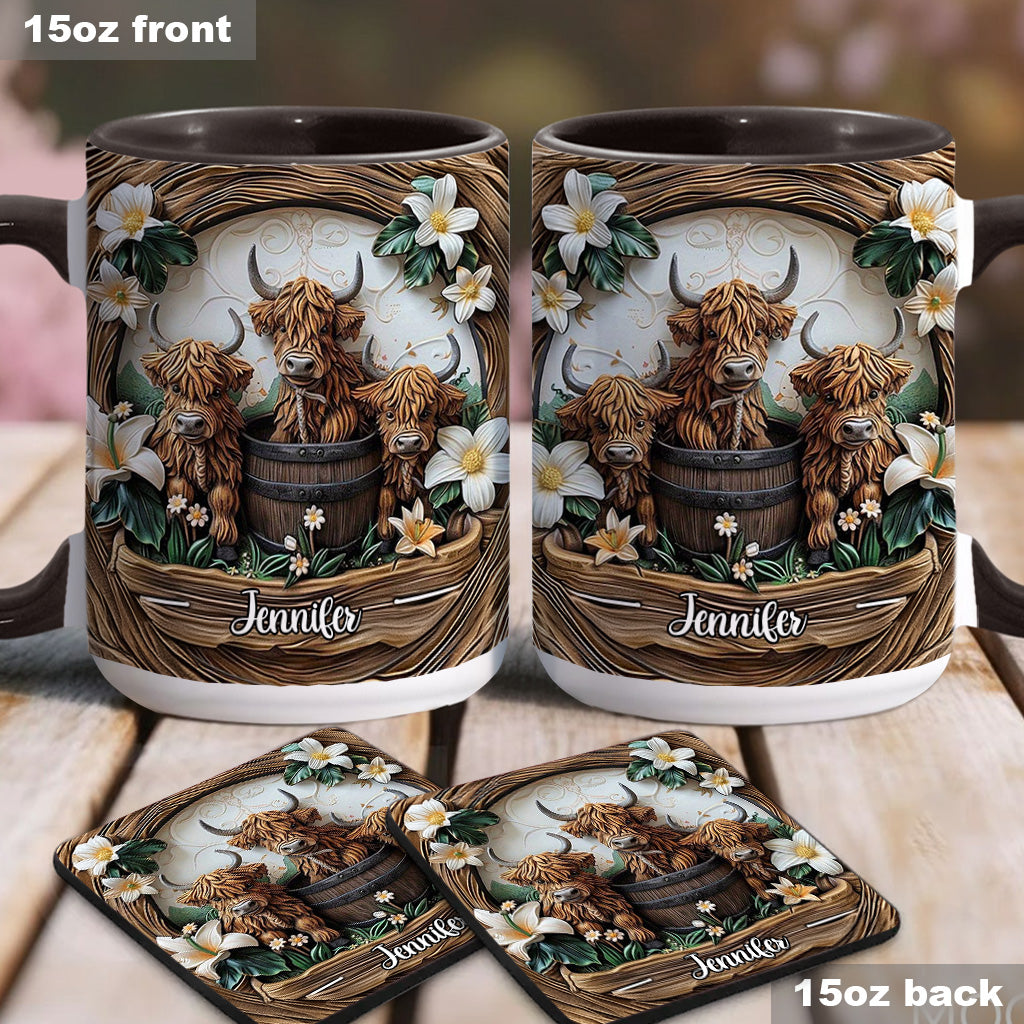 Liebe Hochlandrinder - Personalisierte Tasse