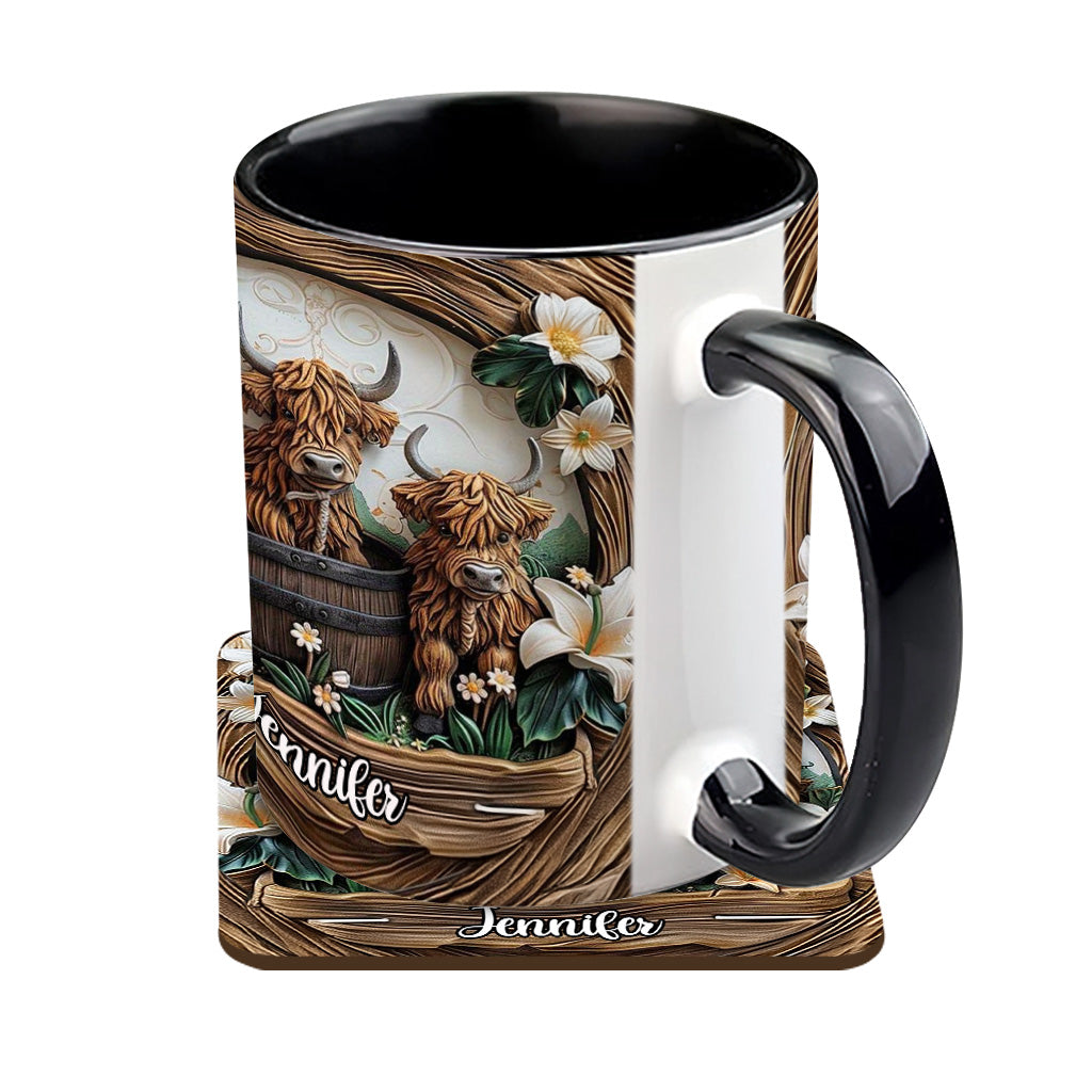 Liebe Hochlandrinder - Personalisierte Tasse