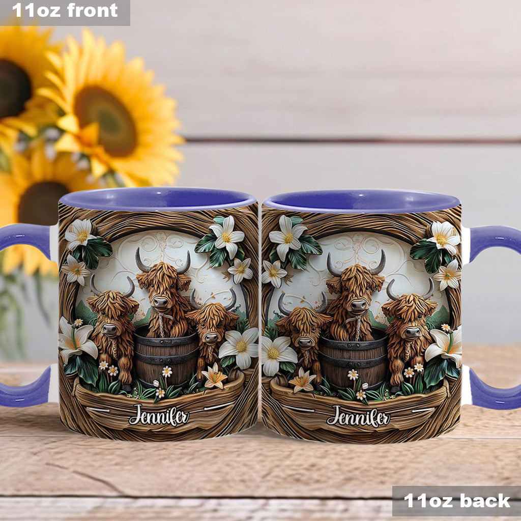 Liebe Hochlandrinder - Personalisierte Tasse