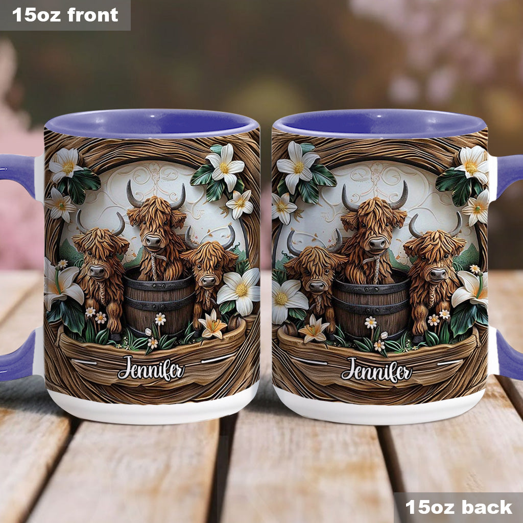 Liebe Hochlandrinder - Personalisierte Tasse
