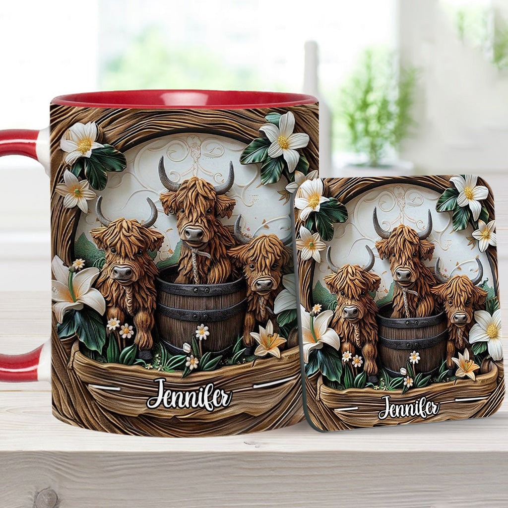 Liebe Hochlandrinder - Personalisierte Tasse