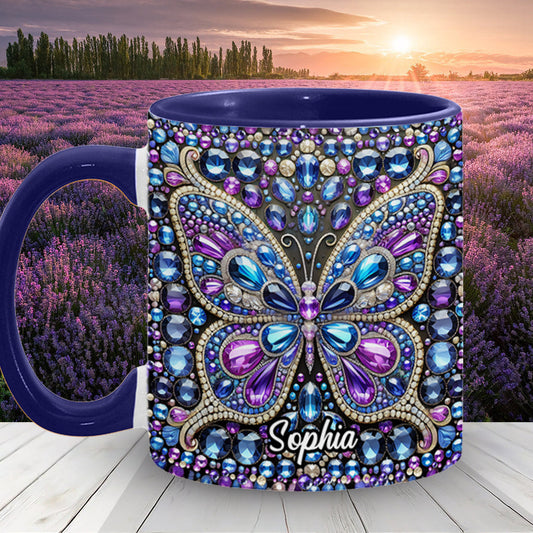 Beautiful Butterfly - Personalized Butterfly Accent Mug