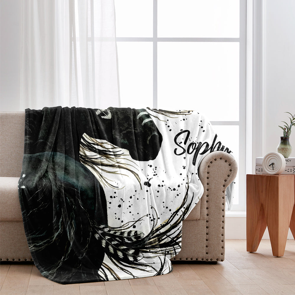 Pferdeliebhaber-Decke – Personalisierte Pferdedecke