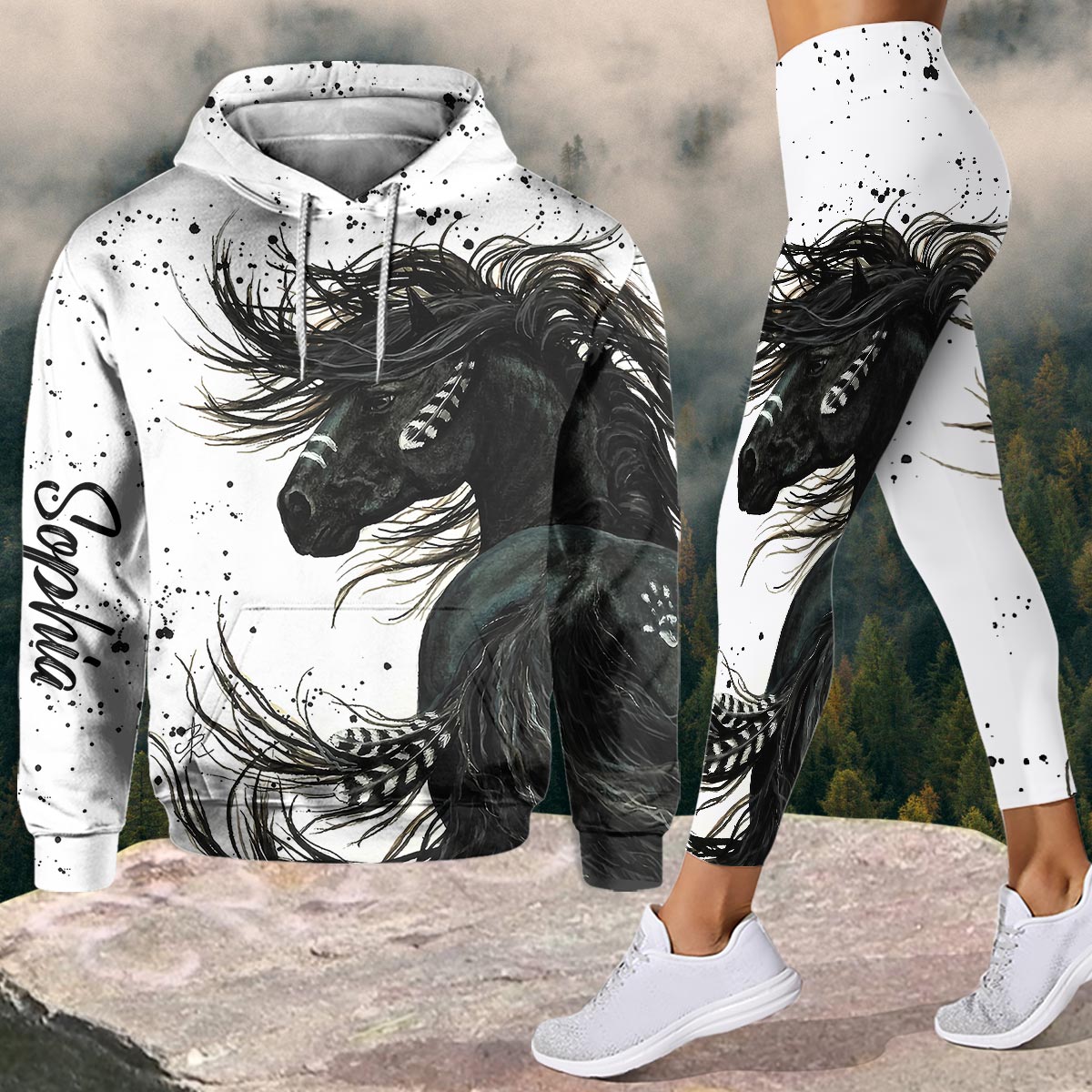 Pferdeliebe – Personalisierter Pferde-Hoodie und Leggings