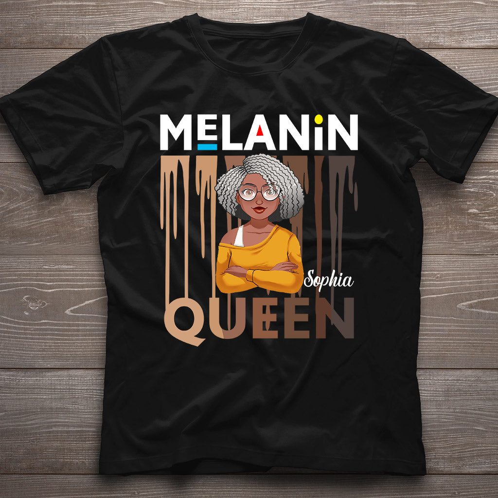 Melanin Queen – Personalisiertes T-Shirt und Hoodie für Afroamerikanerinnen