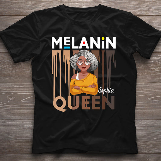 Melanin Queen – Personalisiertes T-Shirt und Hoodie für Afroamerikanerinnen