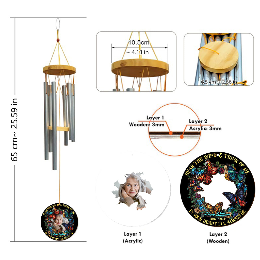 Hör den Wind und denk an mich – Personalisierter Gedenk-Windspiel-Sonnenfänger