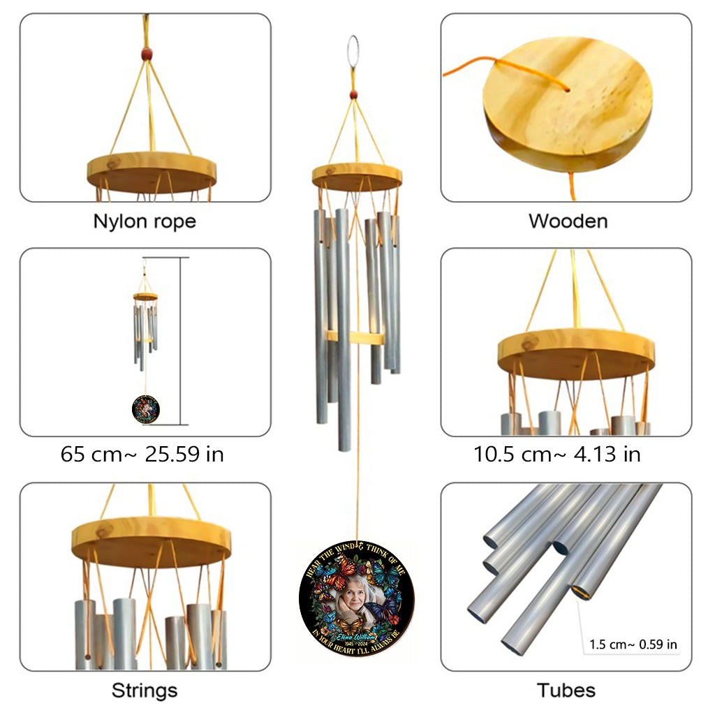 Hör den Wind und denk an mich – Personalisierter Gedenk-Windspiel-Sonnenfänger