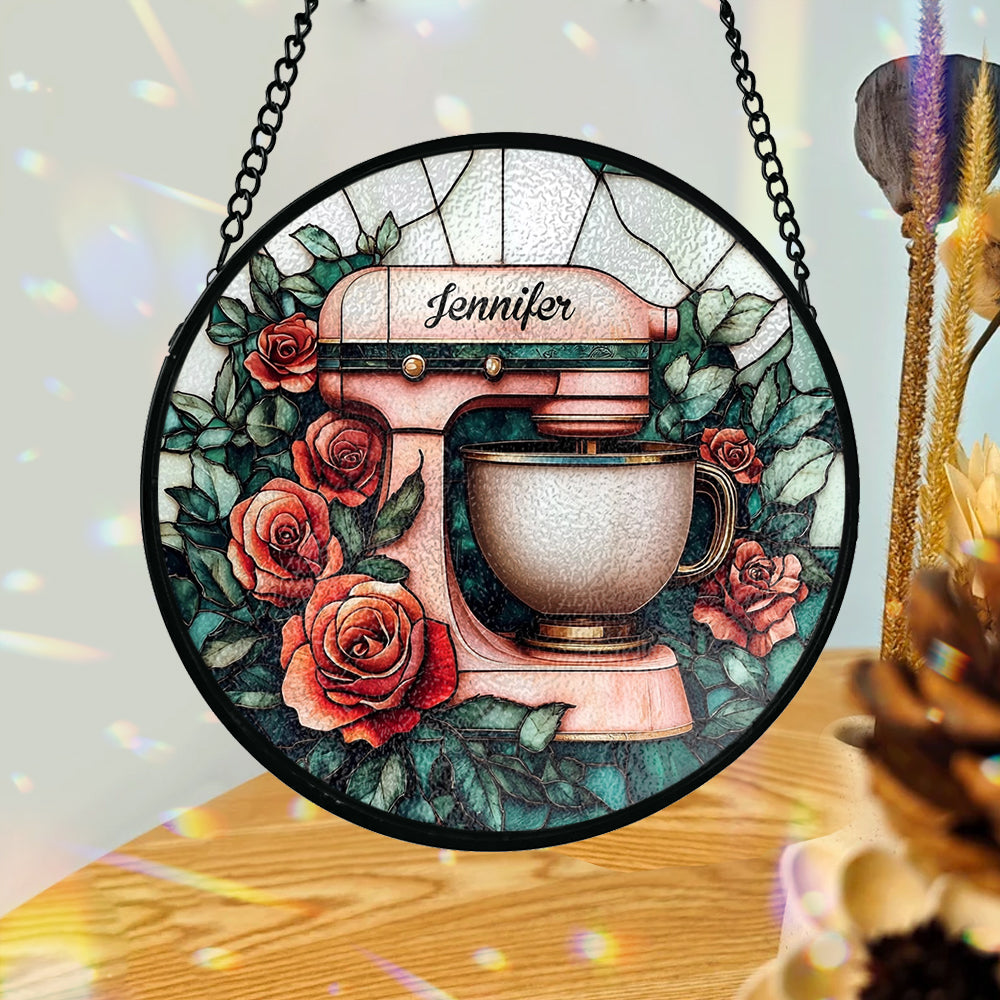 Beautiful Mixer - Personalized Baking Stained Glass Suncatcher