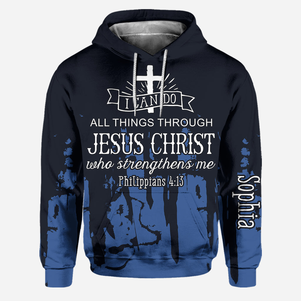 Ich kann alles schaffen – Personalisierter christlicher Hoodie und Leggings