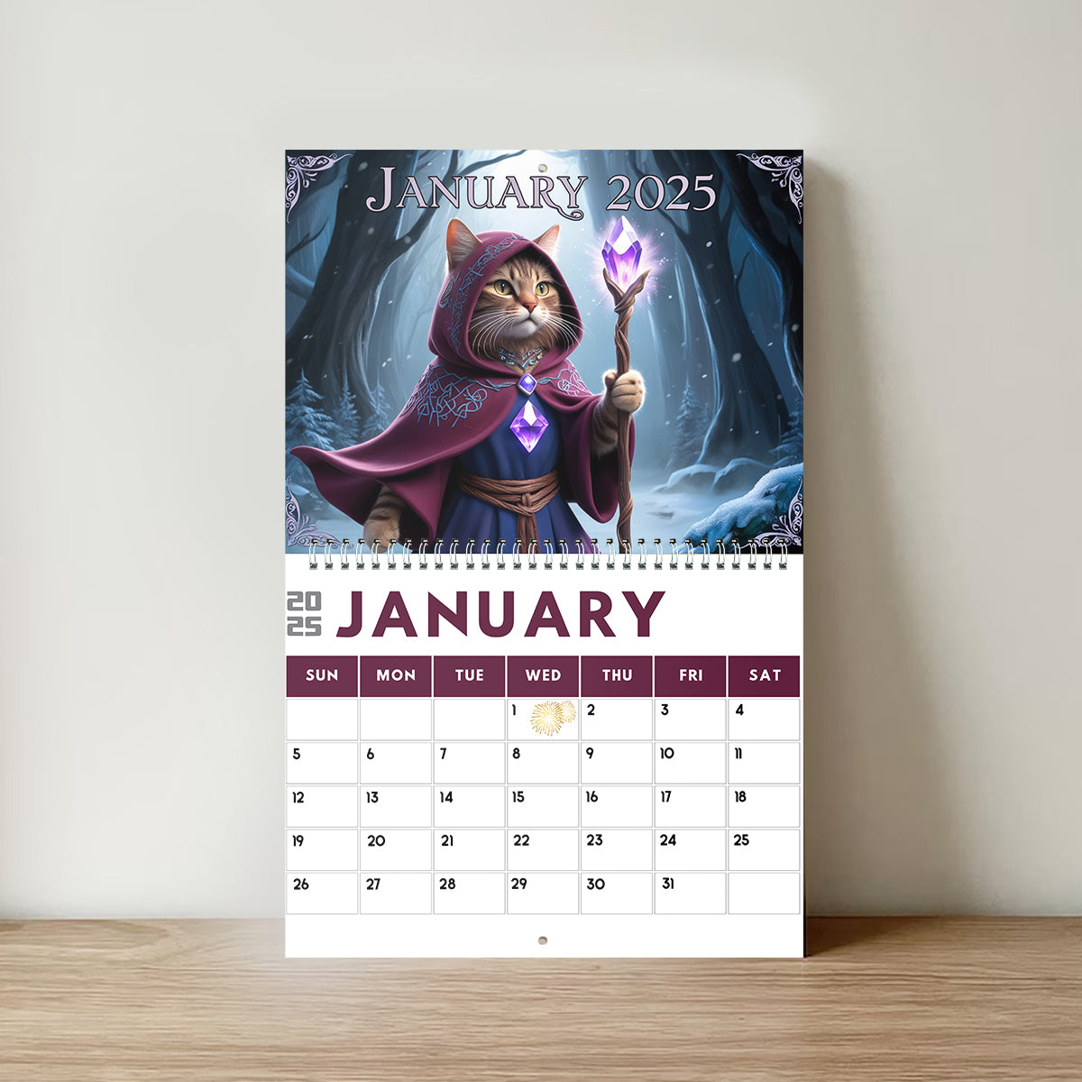 Quest Cat 2025 – Personalisierter Katzen-Wandkalender & Tischkalender