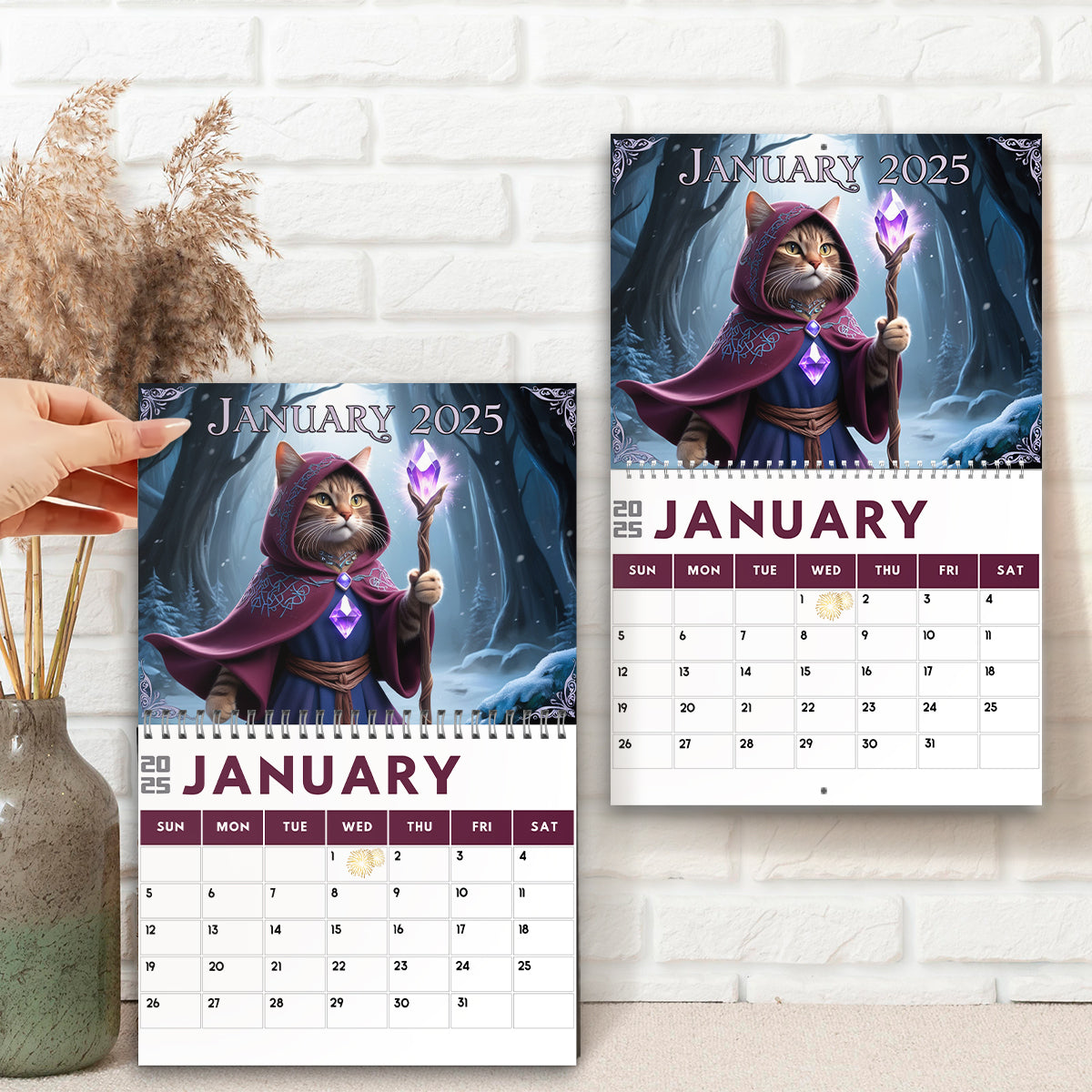 Quest Cat 2025 – Personalisierter Katzen-Wandkalender & Tischkalender