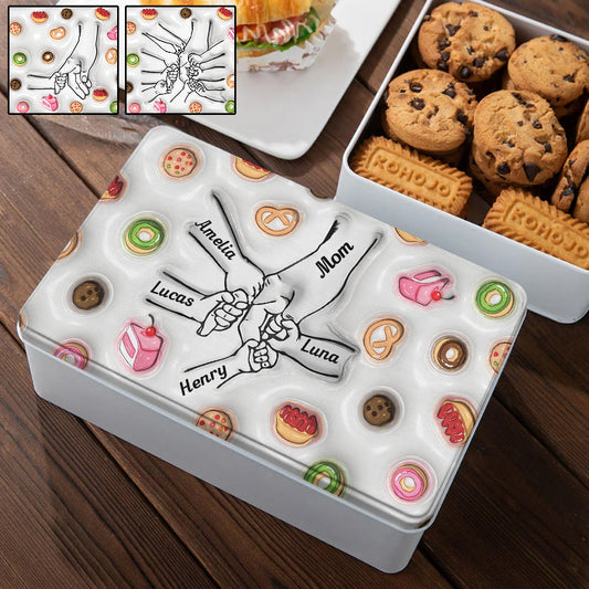 Kekse Mama hält Händchen - Personalisierte Keksdose für Mütter
