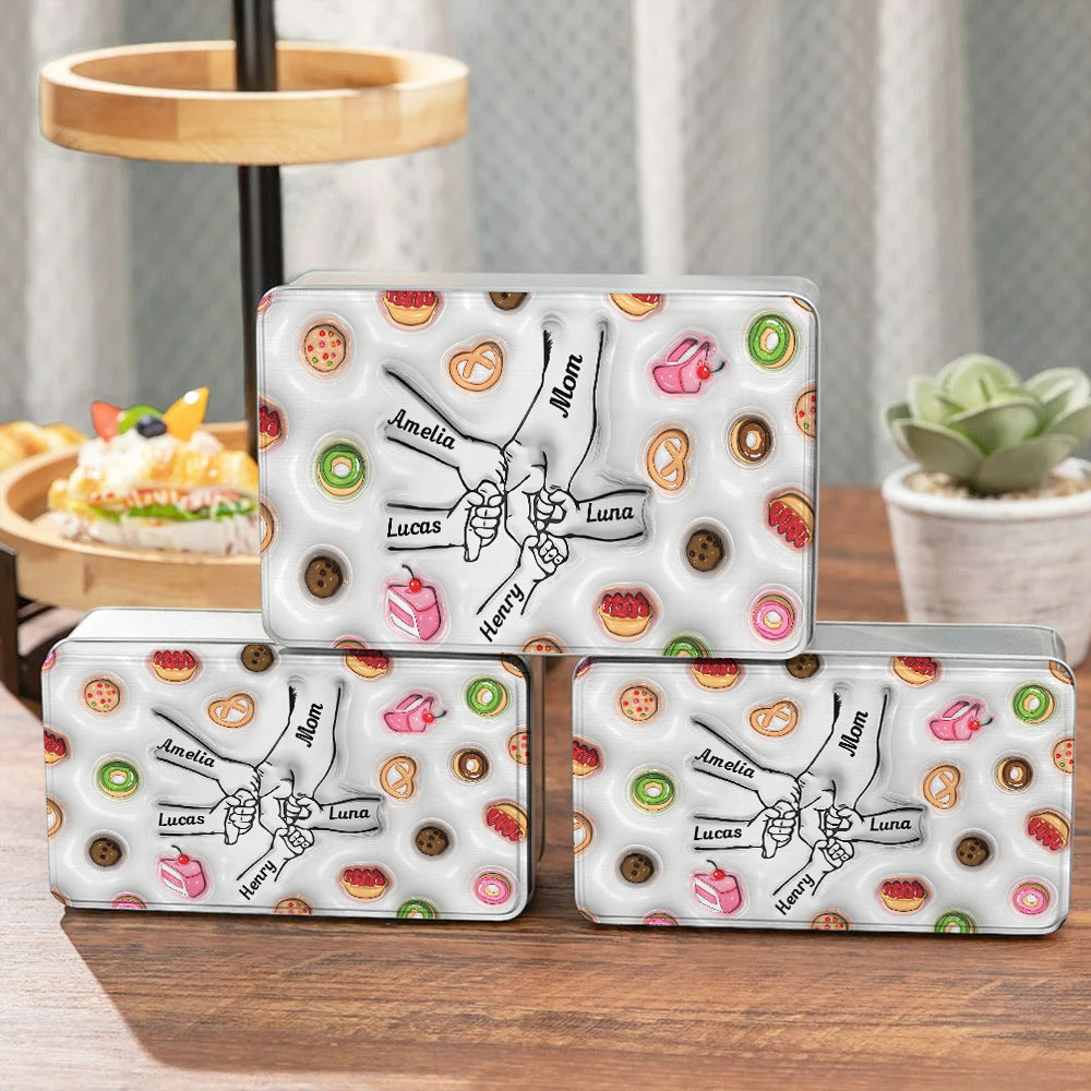 Kekse Mama hält Händchen - Personalisierte Keksdose für Mütter