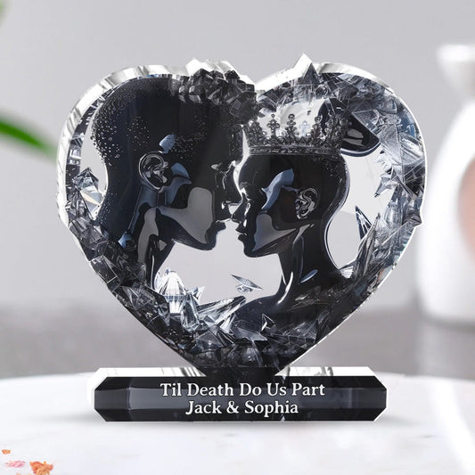 Till Death Do Us Part - Personalized Couple Custom Shaped Acrylic Plaque