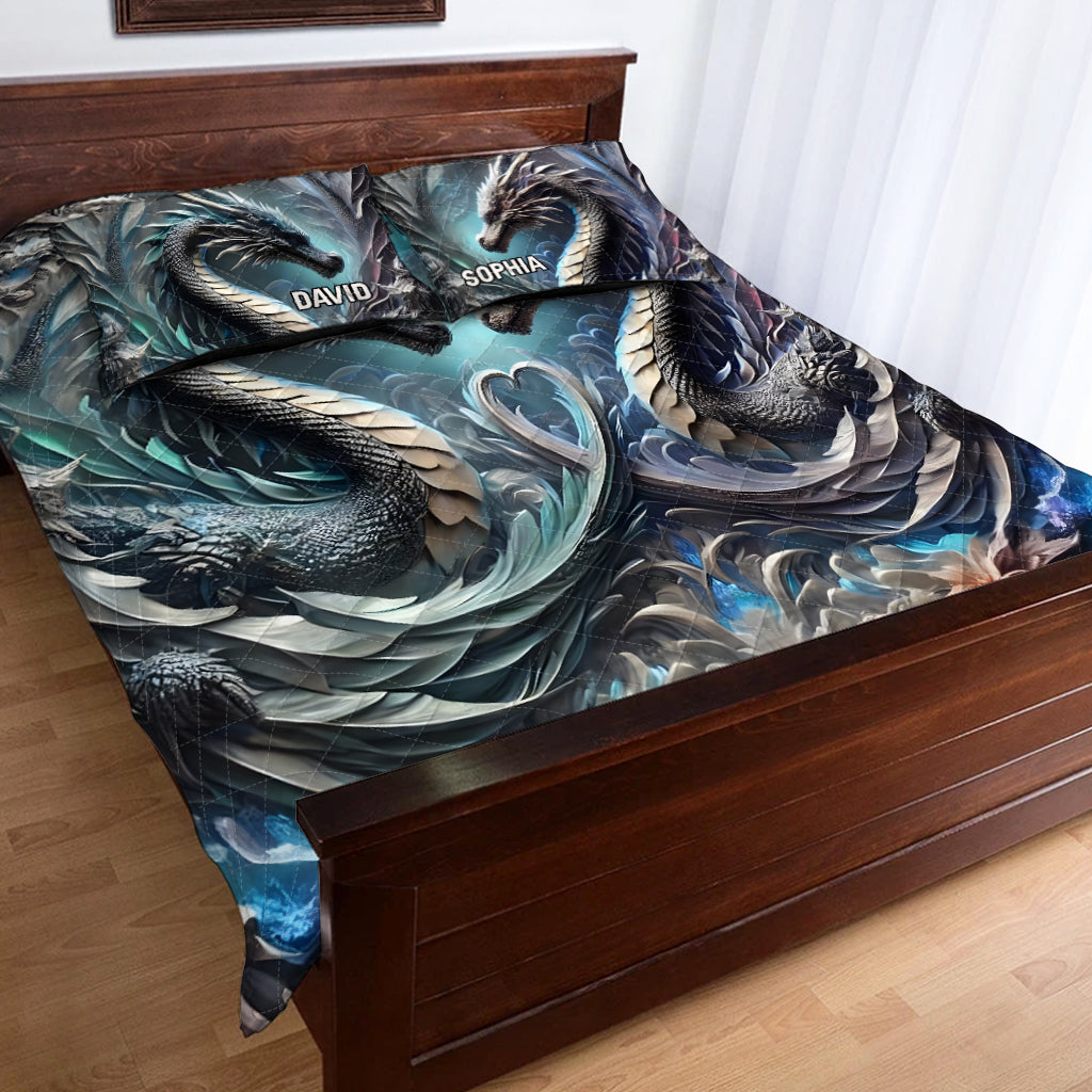 „Du und ich, wir schaffen das“ – personalisiertes Drachen-Bettwäscheset