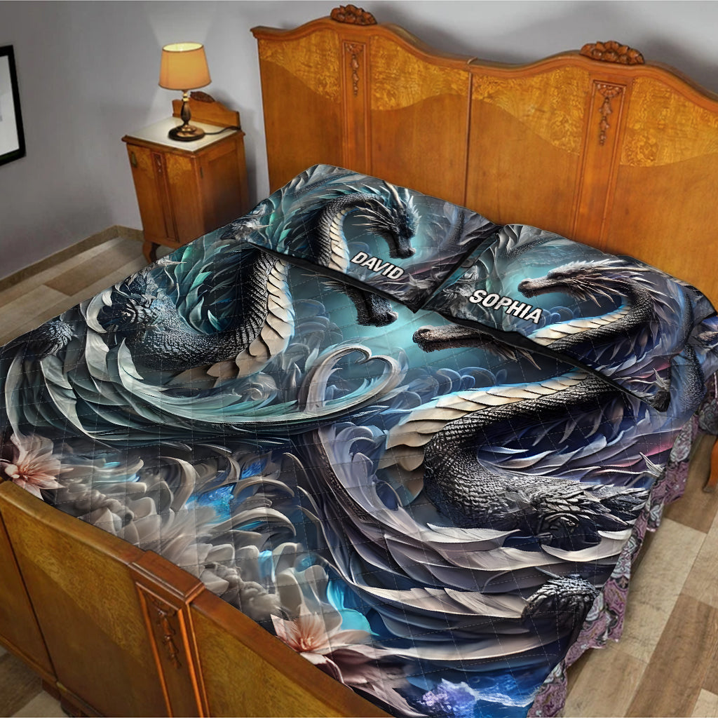 „Du und ich, wir schaffen das“ – personalisiertes Drachen-Bettwäscheset