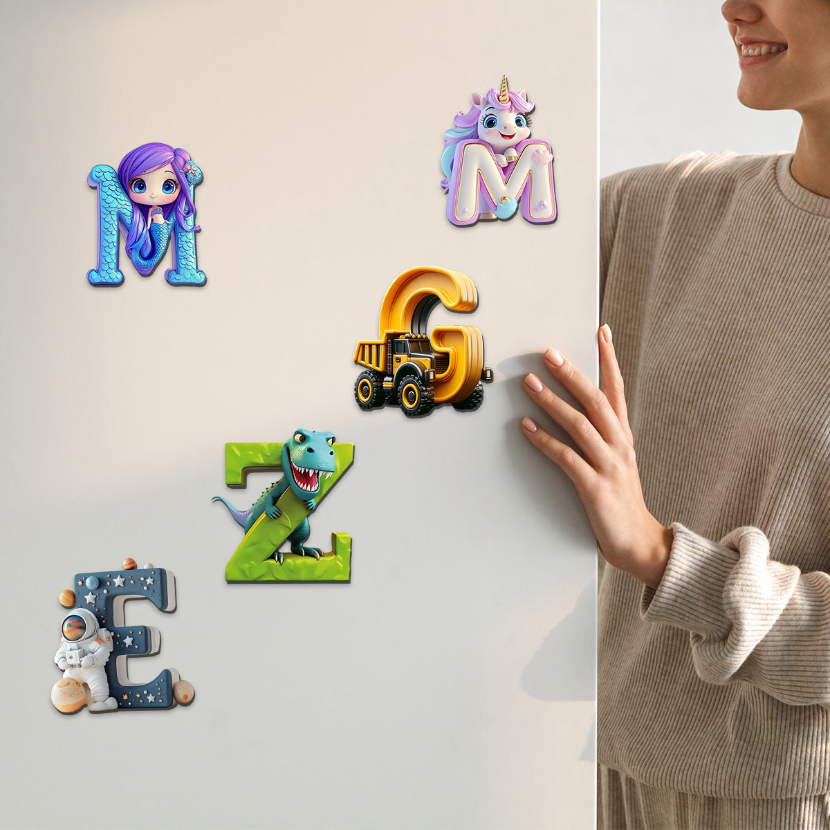 Einzigartige Buchstaben – personalisierter Kindermagnet
