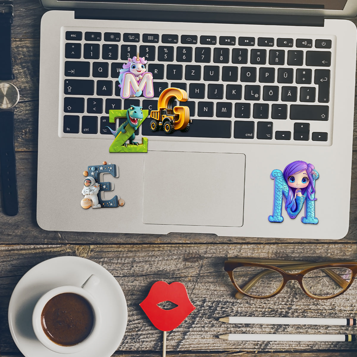 Einzigartige Buchstaben – personalisierter Kindermagnet