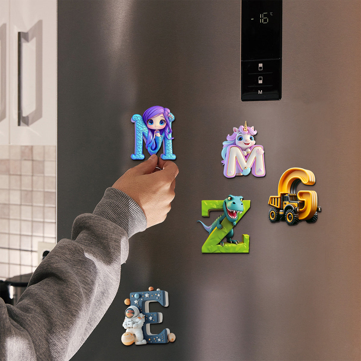 Einzigartige Buchstaben – personalisierter Kindermagnet