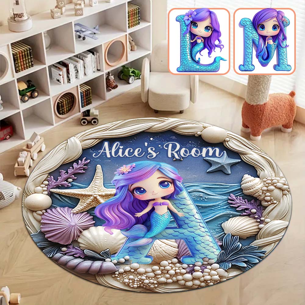 Wunderschönes Briefgeschenk für Enkelkinder – personalisierter runder Kinderteppich