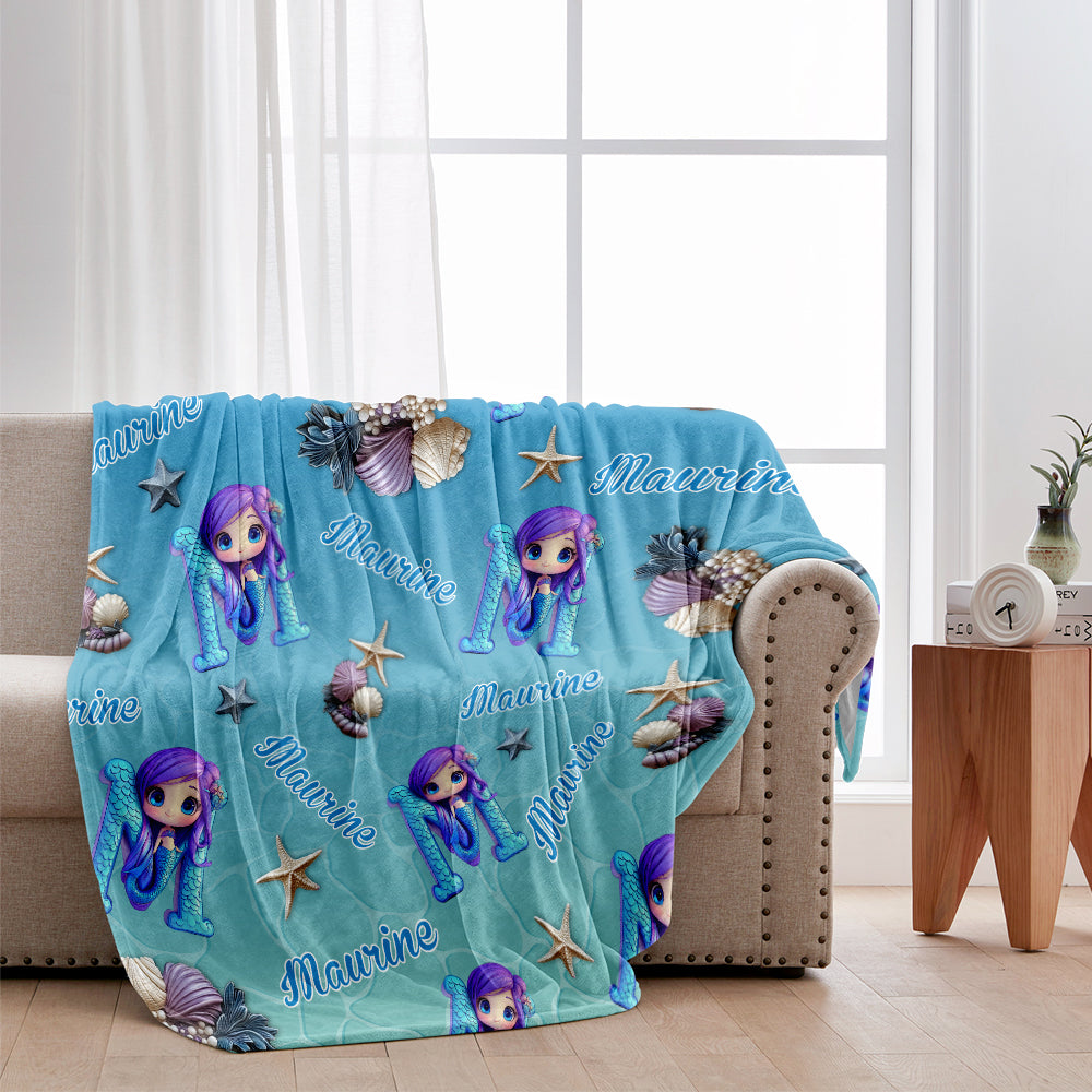 Beautiful Letter Gift For Grandkid - Personalized Kid Blanket