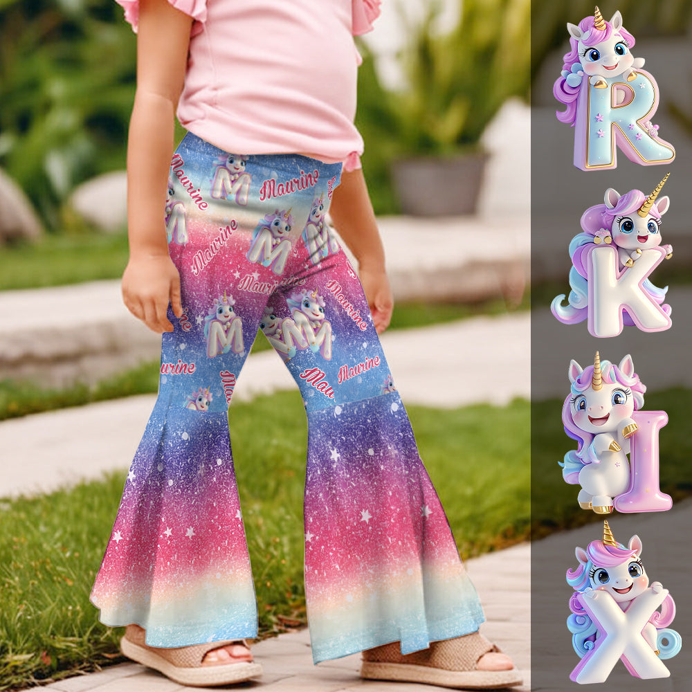 Beautiful Unicorn - Personalized Kid Kid Flare Leggings