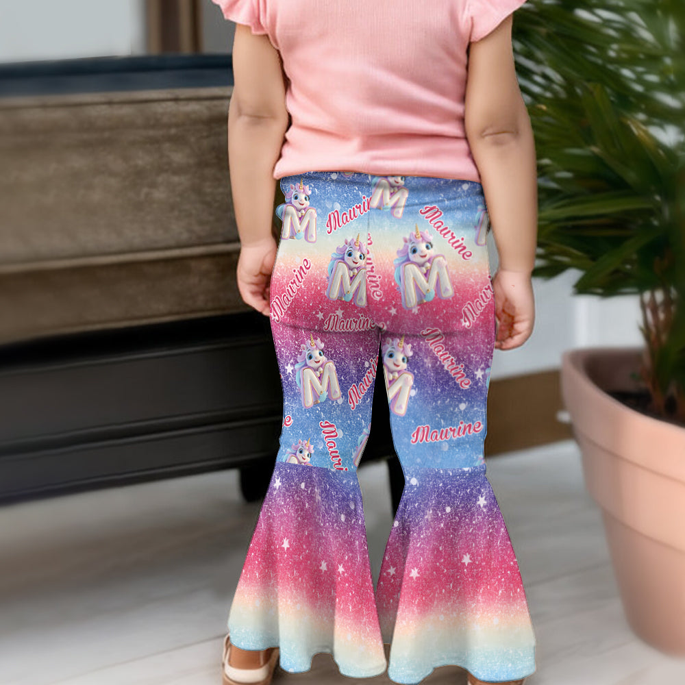 Beautiful Unicorn - Personalized Kid Kid Flare Leggings