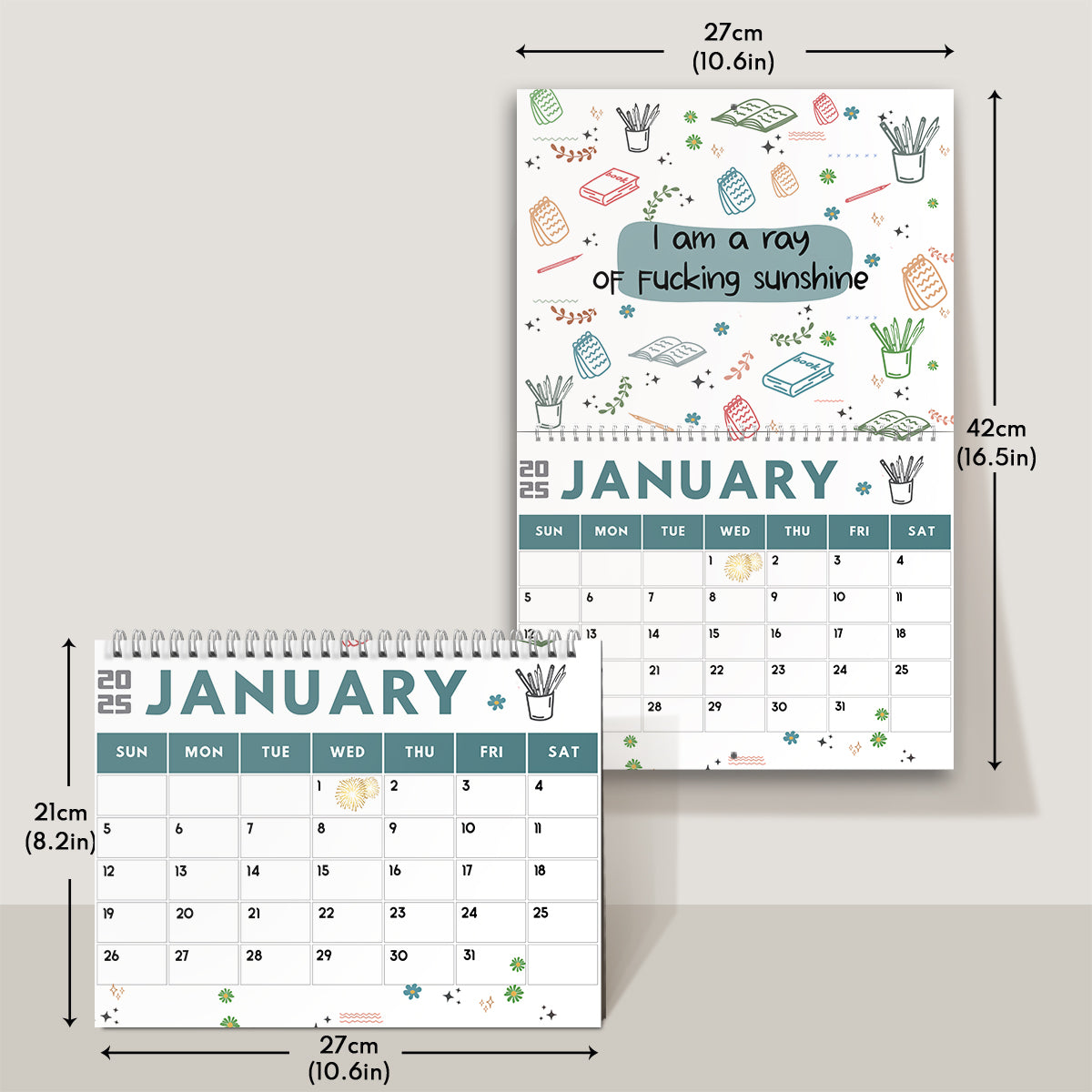 Ich strahle und glänze ohne Entschuldigung – personalisierter Wand- und Tischkalender für Kollegen