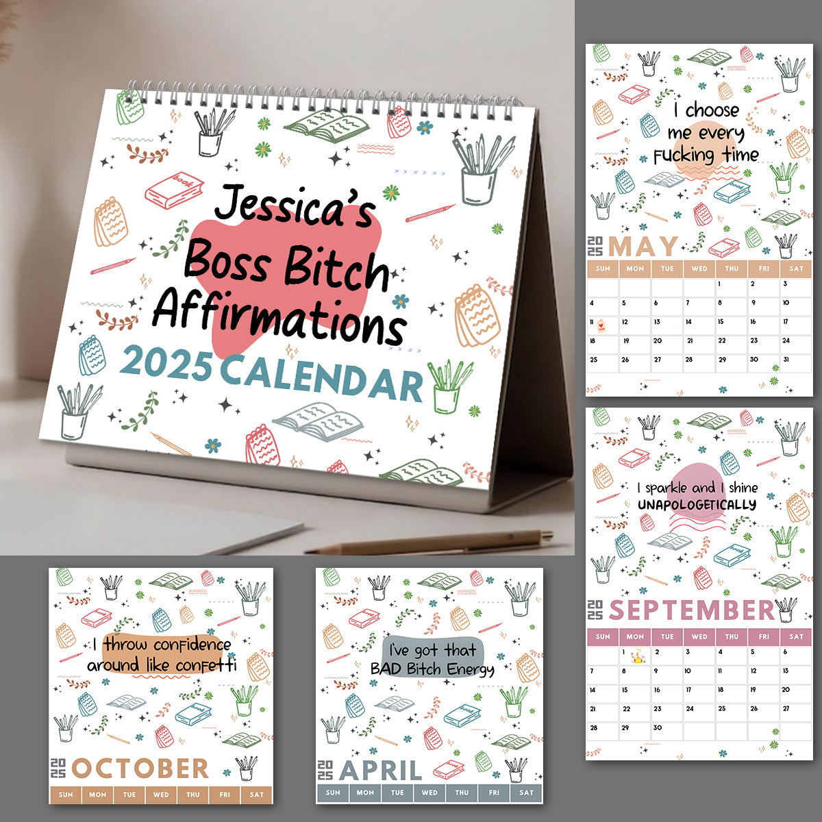 Ich strahle und glänze ohne Entschuldigung – personalisierter Wand- und Tischkalender für Kollegen