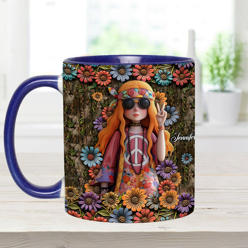 Anzunehmen, ich sei nur eine alte Dame, war Ihr erster Fehler – personalisierte Tasse mit Hippie-Akzent
