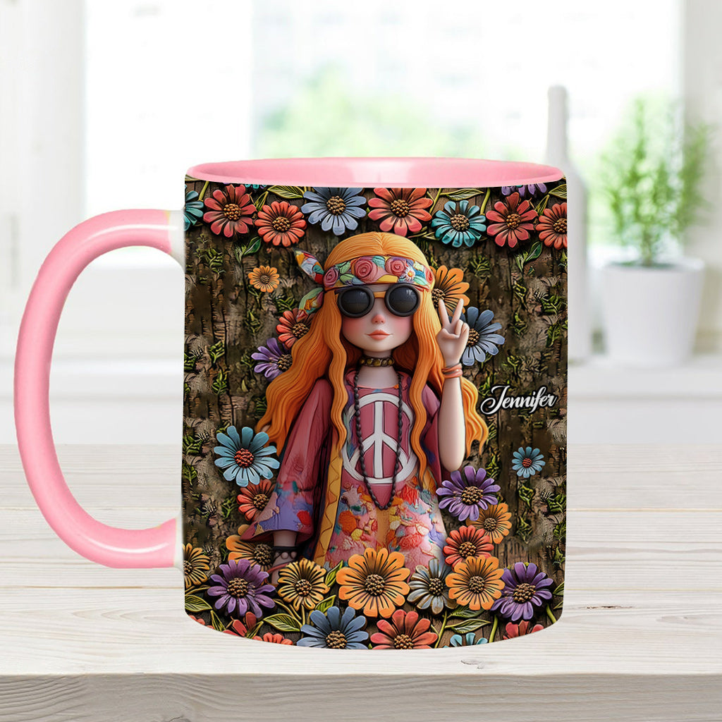 Anzunehmen, ich sei nur eine alte Dame, war Ihr erster Fehler – personalisierte Tasse mit Hippie-Akzent