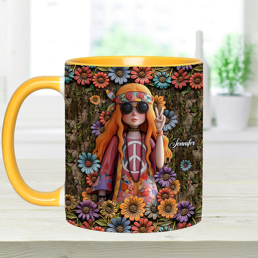 Anzunehmen, ich sei nur eine alte Dame, war Ihr erster Fehler – personalisierte Tasse mit Hippie-Akzent