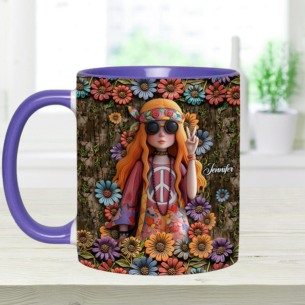 Anzunehmen, ich sei nur eine alte Dame, war Ihr erster Fehler – personalisierte Tasse mit Hippie-Akzent
