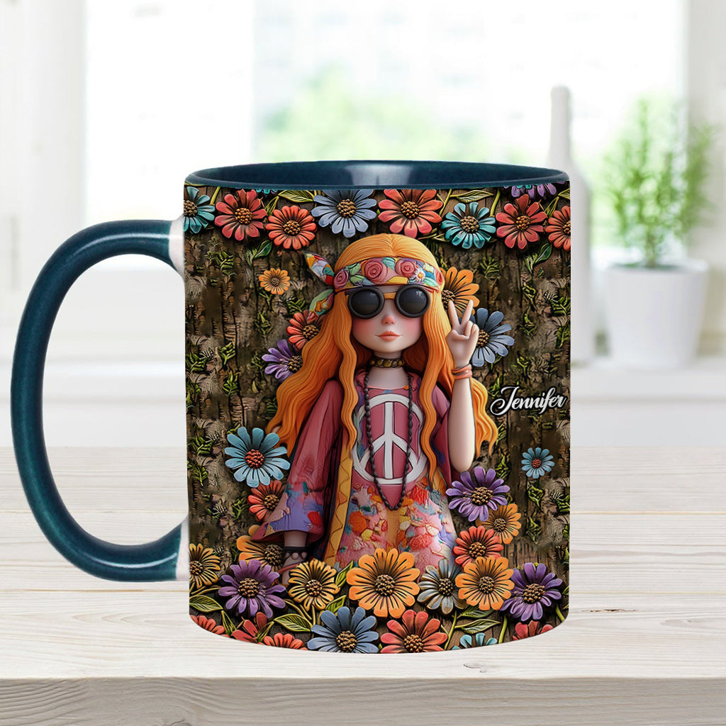Anzunehmen, ich sei nur eine alte Dame, war Ihr erster Fehler – personalisierte Tasse mit Hippie-Akzent