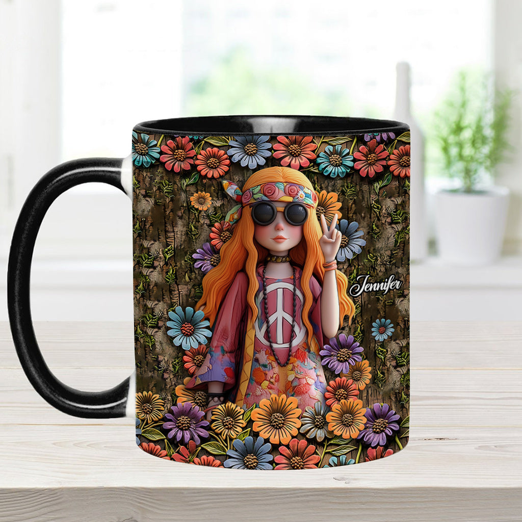 Anzunehmen, ich sei nur eine alte Dame, war Ihr erster Fehler – personalisierte Tasse mit Hippie-Akzent